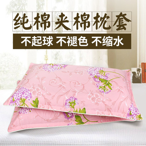 纯棉48*74CM家用枕头套夹棉加厚