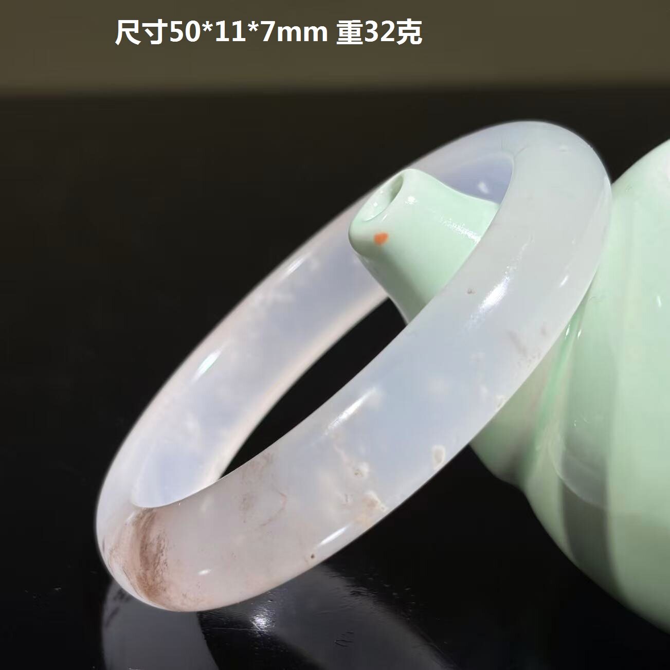 鸡血玉50圈口镯子白冰手镯小圈口鸡血石玉石原石精美玉镯精品