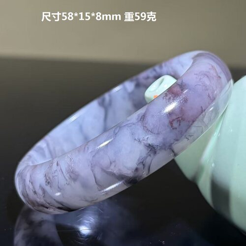桂林鸡血玉大地烟丝料镯子鸡血石玉石飘逸手镯原石精美58玉镯精品 - 封面