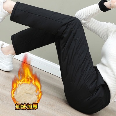 羊羔绒裤子女士冬季加绒加厚保暖防风运动裤大码新款防水休闲长裤