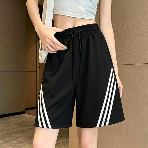 冰丝休闲裤女士夏季薄款宽松阔腿五分裤显瘦高腰速干运动短裤潮流