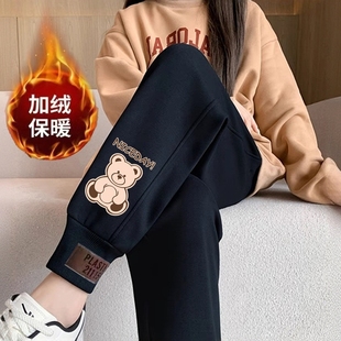 加绒加厚爆款 女士卫裤 休闲裤 时尚 冬季 百搭哈伦宽松束脚运动裤 新款