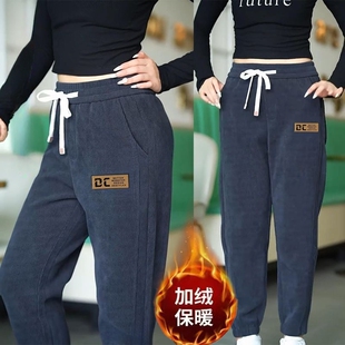 灯芯绒运动裤子女款秋冬款宽松束脚哈伦裤百搭潮流卫裤显瘦休闲裤