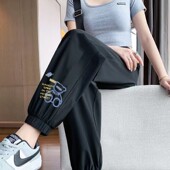 女裤 宽松显瘦休闲灯笼裤 子春夏季 小个子束脚九分裤 2024新款 运动裤