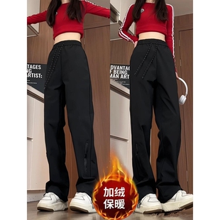 户外登山加绒冲锋裤女款春秋冬季防风防水工装裤防寒美式滑雪裤子