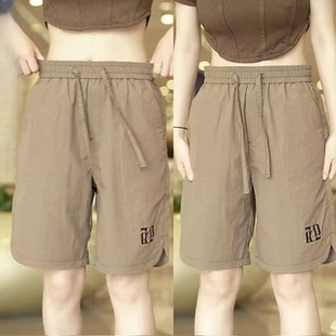 时尚 休闲裤 显瘦运动裤 冰丝短裤 直筒五分裤 薄款 宽松潮流爆款 女夏季