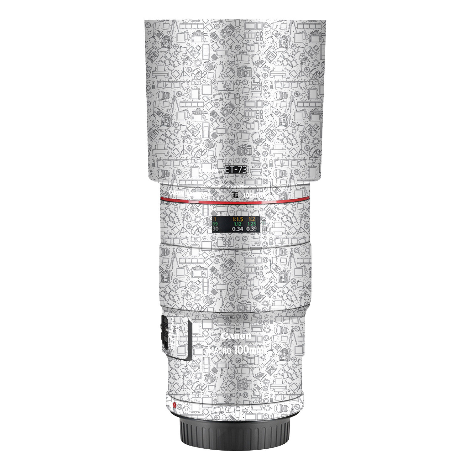漫步驴适用于佳能EF 100mmf2.8镜头贴膜三代红圈皮肤彩色改色贴纸