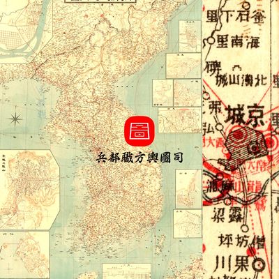 【舆图司】JPG高清日据时期朝鲜全国公路铁道河川交通图 (1910年)