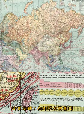 一战前夕高清世界全图及各大洲航线 2张图片装饰画素材（英1910）