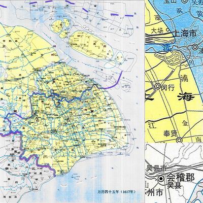 【舆图】秦至民国上海市历史沿革示意图 公元前221-1948年