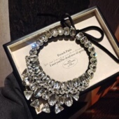 轻奢高级大颗水钻时尚 假领子WW189 气质女人百搭绑带款