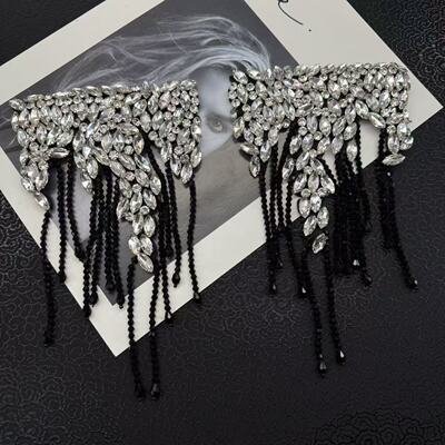 轻奢满钻坠落繁星水晶流苏肩章皇冠配饰别针款WW036
