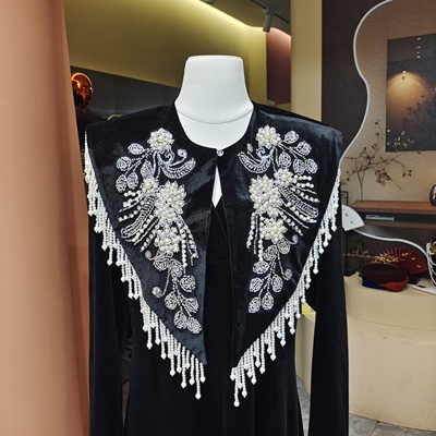 端庄典雅气质款珠珠流苏灵动云肩披肩ww060