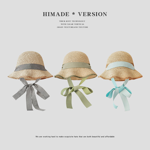 Himade出游女夏季大檐渔夫草帽