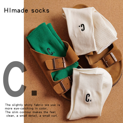 吸湿排汗男女棉中筒袜