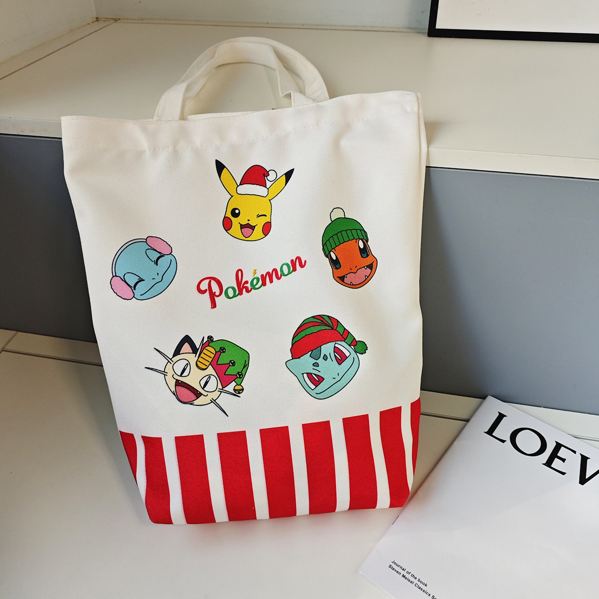 超可爱圣诞节礼物学院风高品质加厚帆布袋学生单肩包休闲购物袋