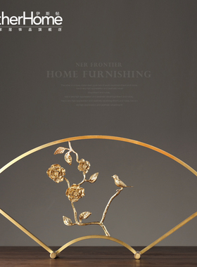 新中式风金属家居客厅橱柜装饰品