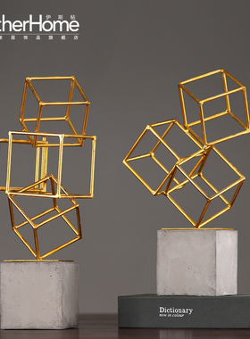 美式风复古做旧铁艺会所装饰品