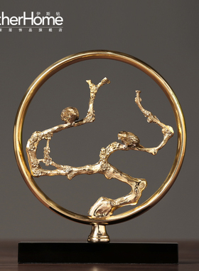 新古典风喜鹊鸟酒柜样板间装饰品