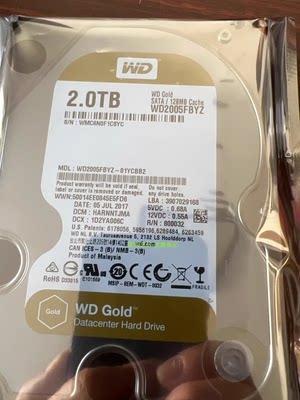 全新WD/西部数据WD2005FBYZ 金盘2TB SATA6Gb/s 7200转128M企业级