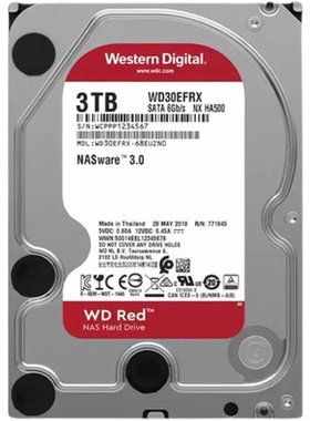 WD 西部数据 WD30EFRX 3TB硬盘3T红盘64M NAS机械硬盘台式机