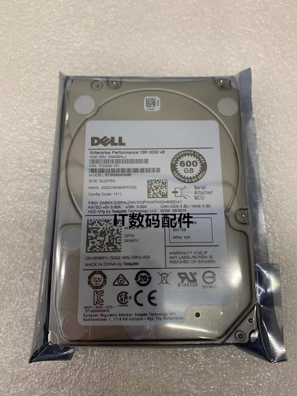 全新DELL 600G 12Gb SAS 2.5寸 ST600MM0088 0R95FV 0K1JY9硬盘