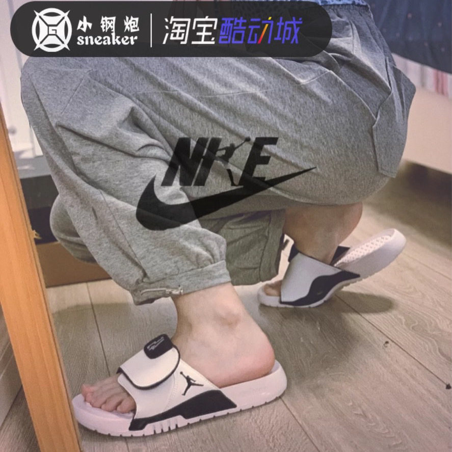 小钢炮AIR JORDAN HYDRO AJ11康扣黑白运动aj拖鞋女 AJ0022-107