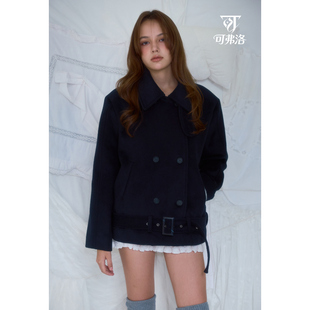 可弗洛 短款毛呢外套女2025年冬季新款小众百搭气质高级感