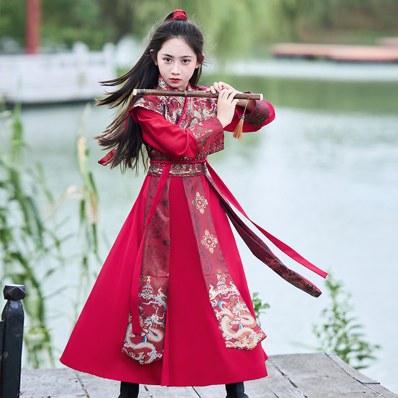 花木兰儿童服装女童汉服中国风女侠古装演出武侠风锦衣卫将军剑客