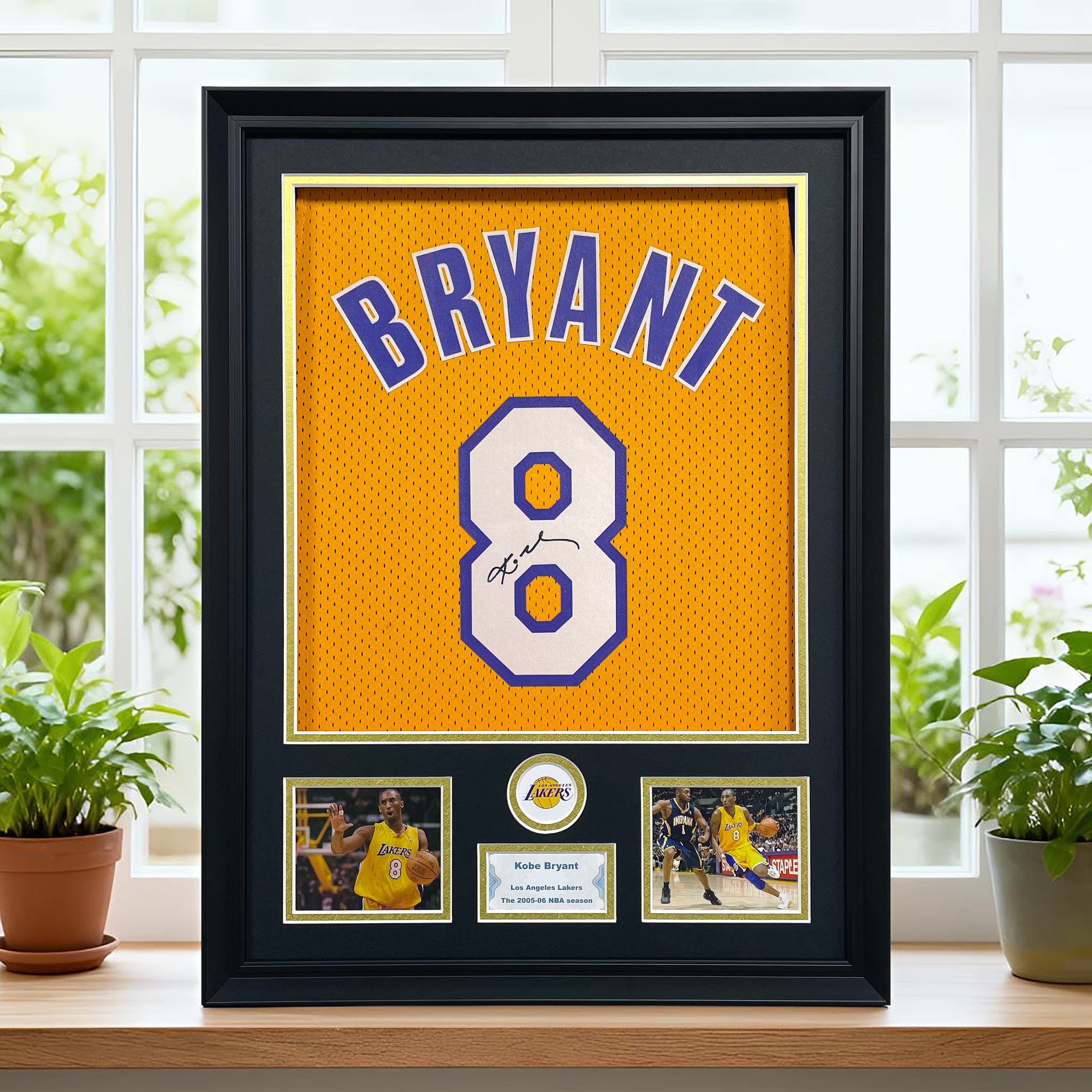 【真球衣】科比8号球衣笔迹代签签名装裱相框装饰画框NBA纪念品