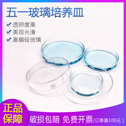 五一玻璃培养皿 耐高温玻璃平皿60/75/90/100/120/150/180/200mm