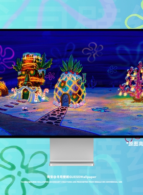 GUESSWP 海绵宝宝卡通4K壁纸下雪菠萝屋超清电脑平板手机壁纸D25