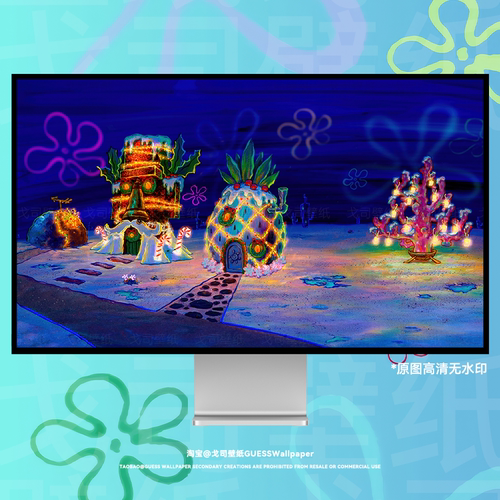 GUESSWP 海绵宝宝卡通4K壁纸下雪菠萝屋超清电脑平板手机壁纸D25