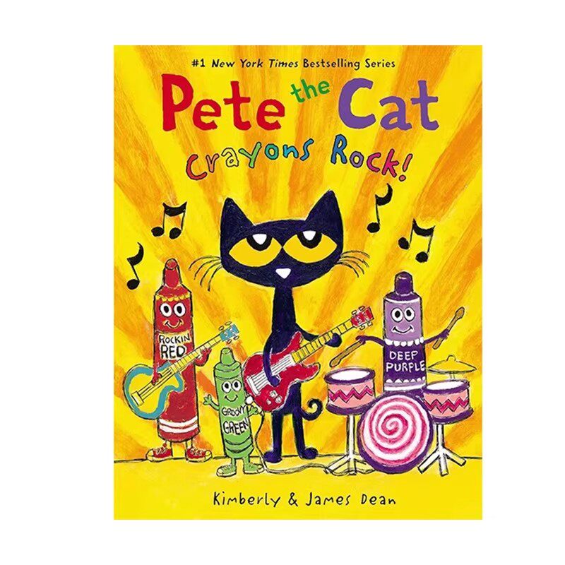 预售 英文原版 Pete the Cat Crayons Rock! 皮特猫蜡笔摇滚 精装绘本 儿童启蒙图画故事书