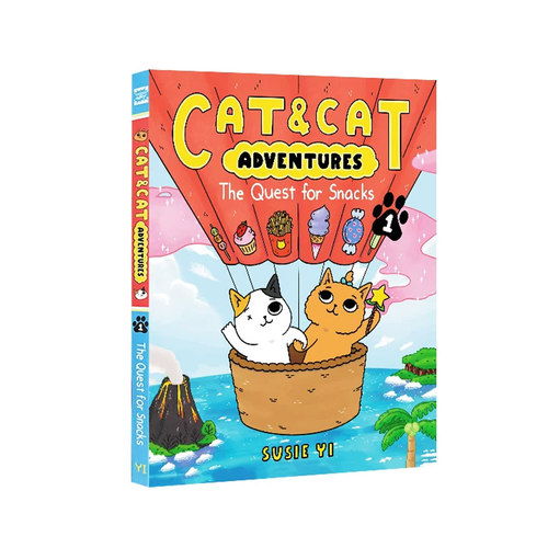 英文原版 Cat and Cat Adventures: The Quest For Snacks 友谊主题 全彩漫画绘本图画书 爆笑幽默图像说小说 儿童课外推荐阅读