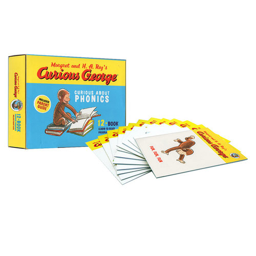 英文原版 Curious George Phonics 好奇猴乔治 自然拼读12册 礼盒装 汪培珽书单推荐 儿童启蒙图画故事书