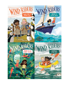 英文原版 Wind Riders 1-4 风之骑士 4册套装 儿童英语课外阅读桥梁章节书 彩图版 HarperChapters
