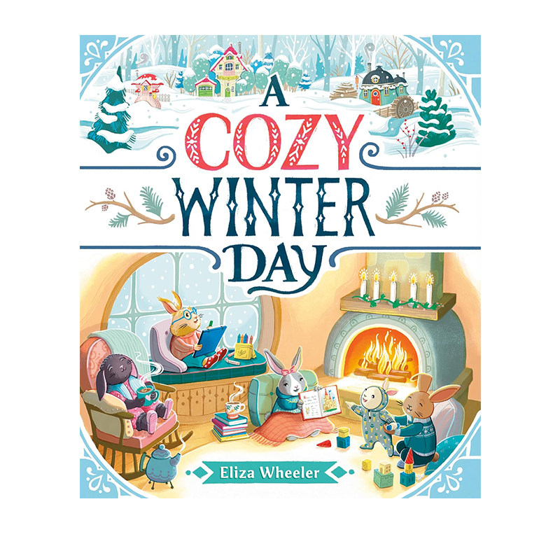 英文原版 A Cozy Winter Day 舒适的冬日 田园画风童话故事 精装绘本