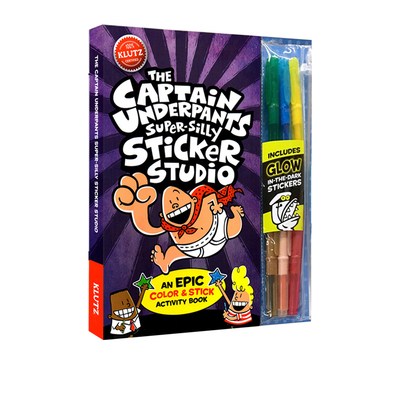 英文原版 Klutz Captain Underpants 内裤超人队长 螺旋装帧 STEAM体系 儿童绘画涂色贴纸书 手工DIY制作