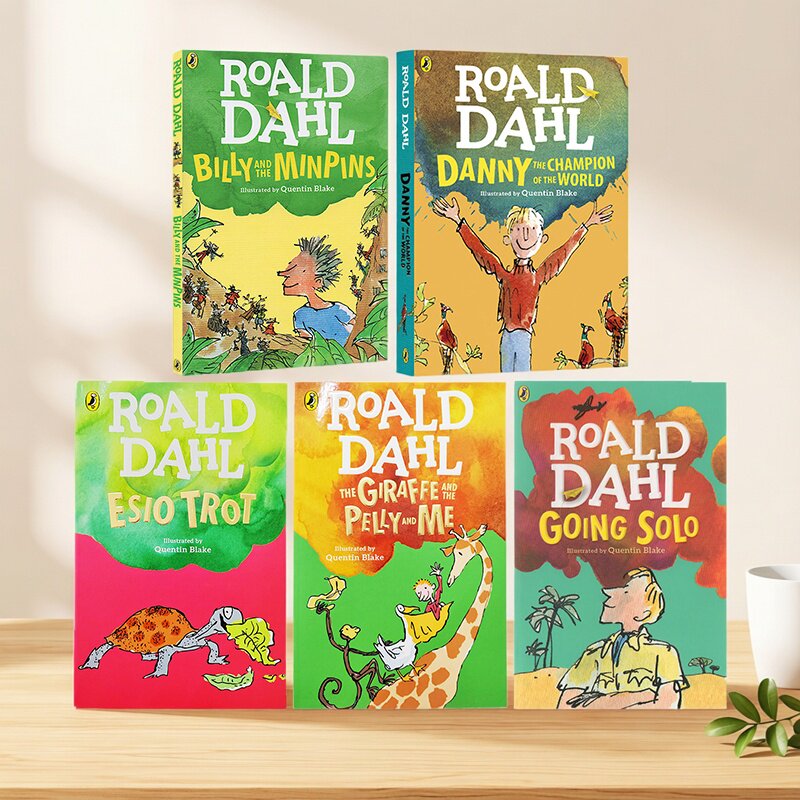Roald Dahl 罗尔德达尔小说 英版 5册合售 The Giraffe and the Pelly and Me 长颈鹿、小鹈儿和我 Esio Trot 咕呜爱情咒