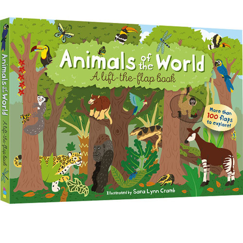 英文原版 Animals of the World 纸板翻翻书 动物世界 儿童科普百科 儿童STEM认知启蒙科普百科绘本