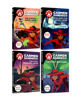 英文原版 Carmen Sandiego Graphic Novels  4册合售 神偷卡门 电影漫画故事图画书 青少年课外阅读书 Netflex剧