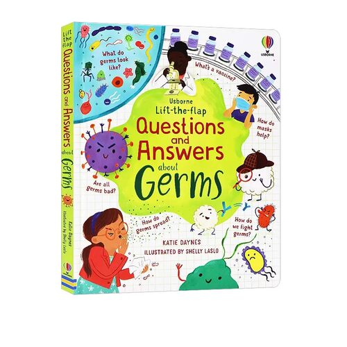 Usborne出品 问与答翻翻书系列 细菌 英文原版 Lift-the-flap Questions and Answers about Germs 趣味纸板翻翻书 尤斯伯恩