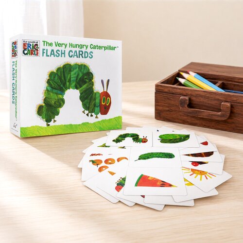 英文原版 饥饿的毛毛虫 The Very Hungry Caterpillar Flash Cards 礼盒装硬卡片 幼儿英文单词学习 儿童认知实物 Eric Carle