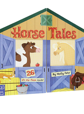 英文原版 Horse Tales Double Booked 纸板造型翻翻书 幼儿启蒙趣味互动绘本 Chronicle出品