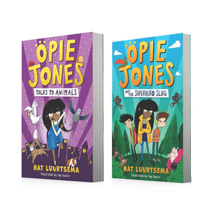 动物对话 儿童英语课外阅读 英文原版 Talks Jones 2册 Opie 超级英雄鼻涕虫 预售 Animals 欧皮・琼斯章节小说