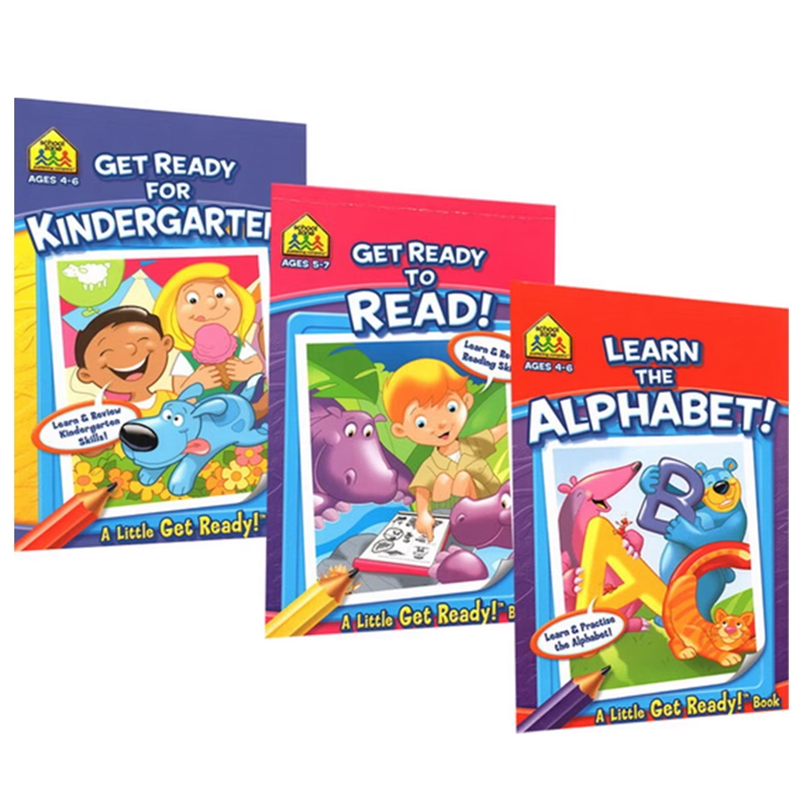 4-7岁阅读准备3册 School Zone Little Get Ready Book Read Learn the Alphabet 幼儿英语启蒙  英文原版