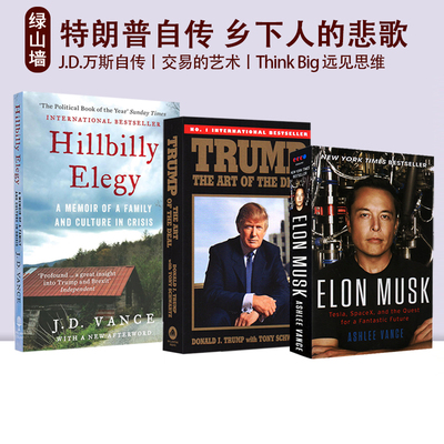 英文原版 乡下人的悲歌 美国总统特朗普 Think Big Trump 竞选搭档 J.D.万斯 Elon Musk 马斯克 拜登 人物传记 美国总统自传