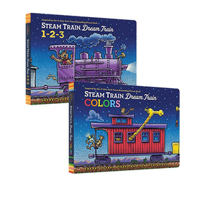 英文原版 Steam Train Dream Train 1-2-3 Colors 好厉害 小车迷系列 2册 纸板书 幼儿认知启蒙图画书