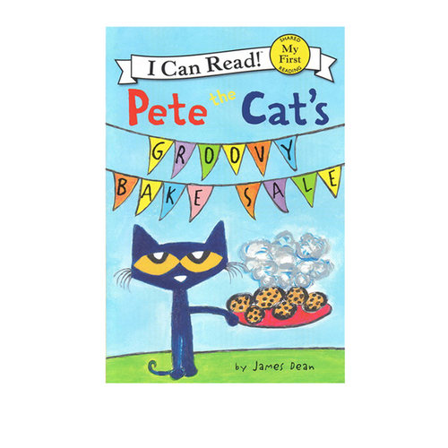 英文原版 Pete the Cat's Groovy Bake Sale 皮特猫 I can read 2分级读物 儿童绘本图画故事书
